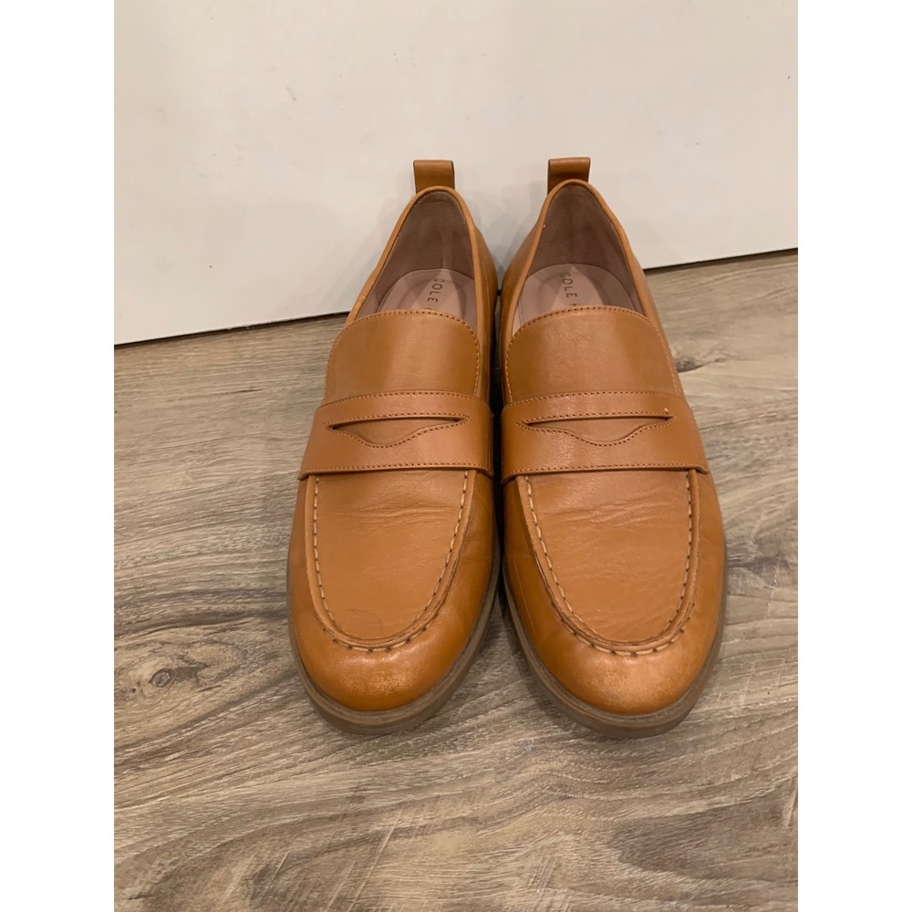 Cole Haan W28189 Penny Loafer 8B Tan Leather Quiet Luxury Classic Womens Shoes - Picture 5 of 9